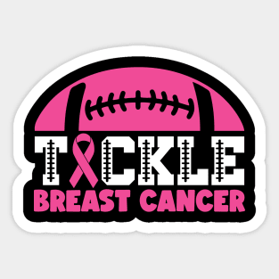 Tackle Breast Cancer Football Sport Awareness Support Pink Ribbon Sticker